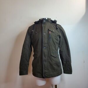 AFS Jeep Hooded & Lined Men Military Jacket Windproof  Size XXL removable Hoodie